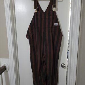 Big Bud Press Black and Red Striped Overalls
